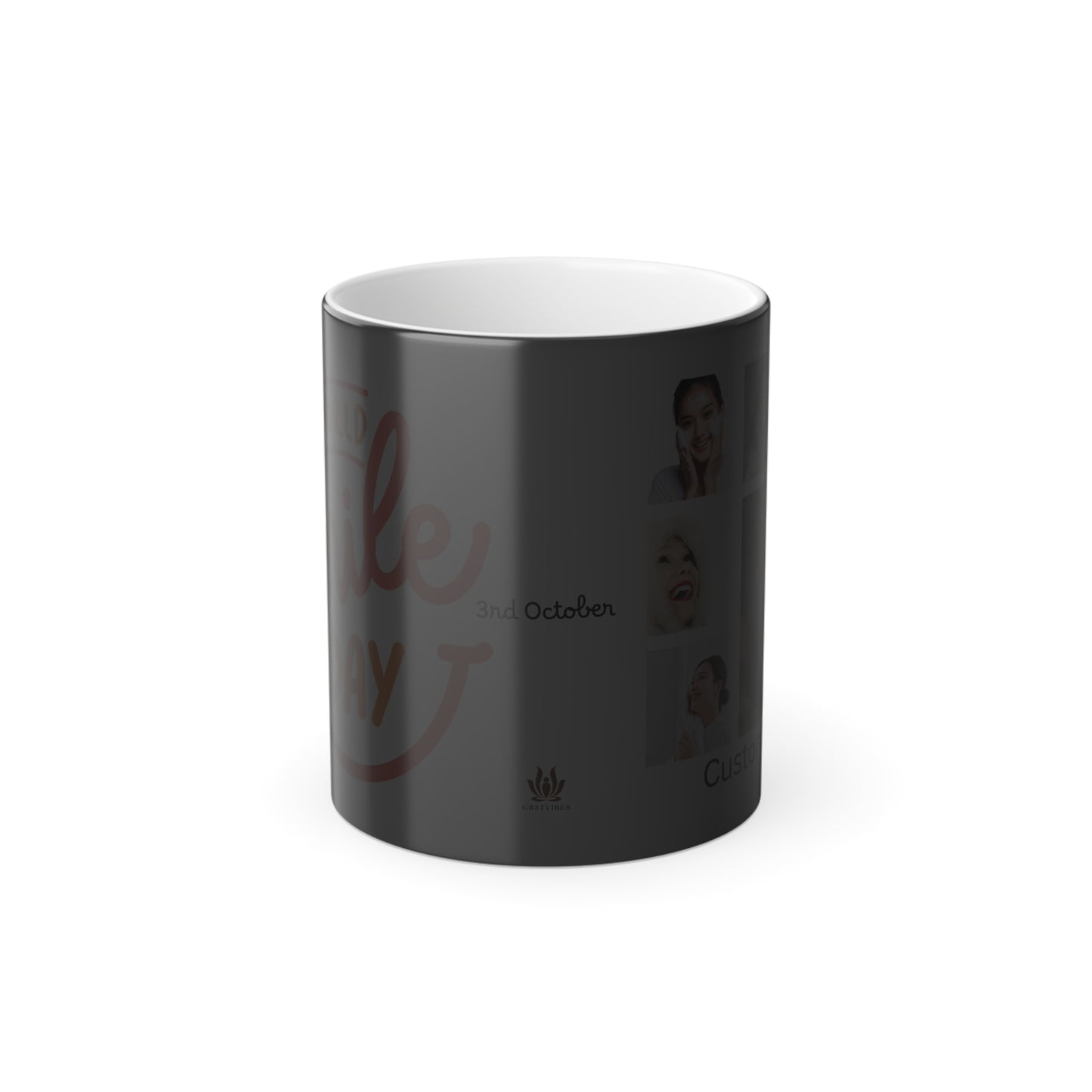 Color Changing Smile Mug, Customizable Gift for Friend, Warm Drink Lover, Mother's Day, Birthday, Coffee Mug