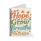 Inspirational Notebook - Hope Grow Breathe, Gift for Friends