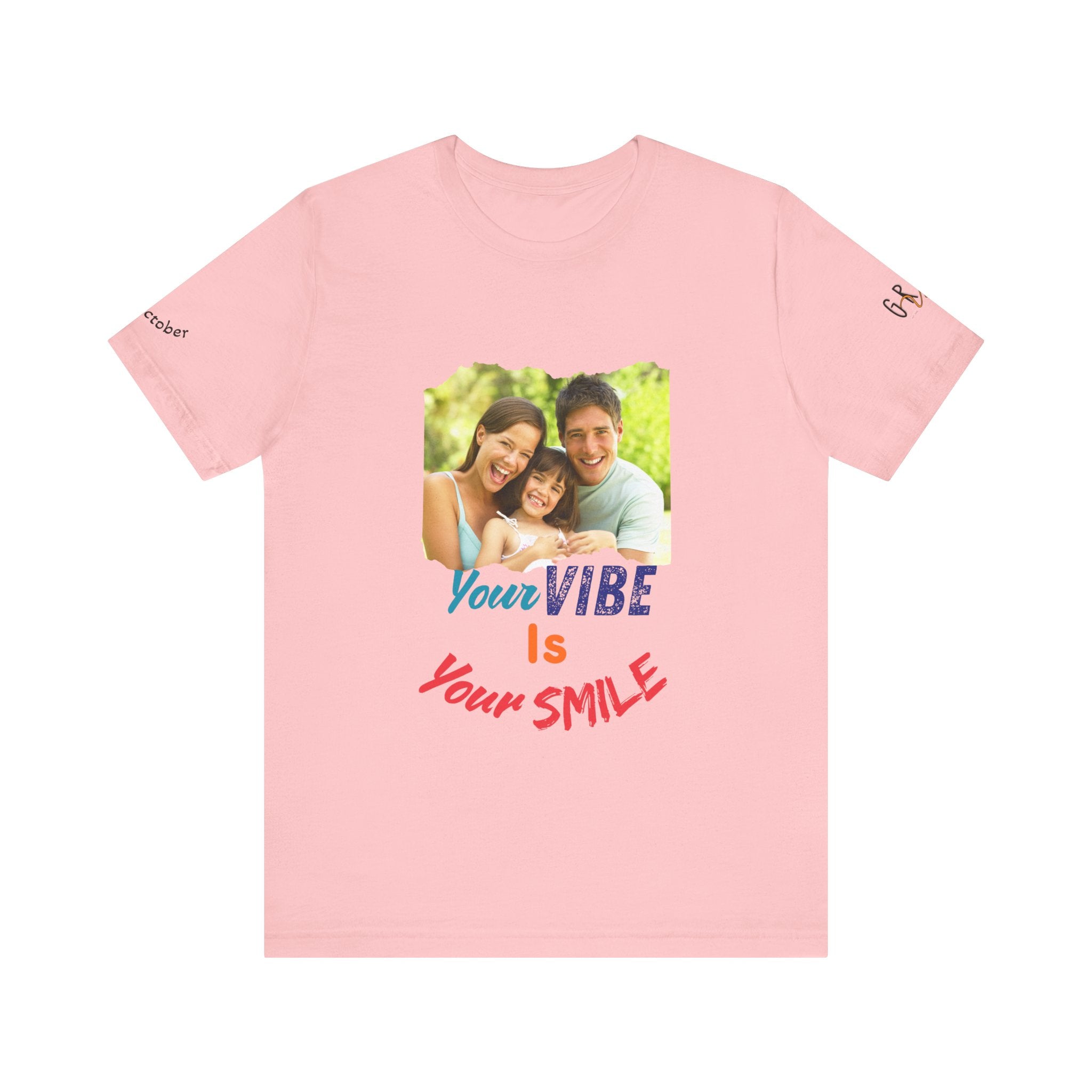 GR8TVibes Customized World Smile Day T-Shirt, Inspirational Tee, Family Gift, Summer Outfit, Everyday Wear, Motivational Apparel