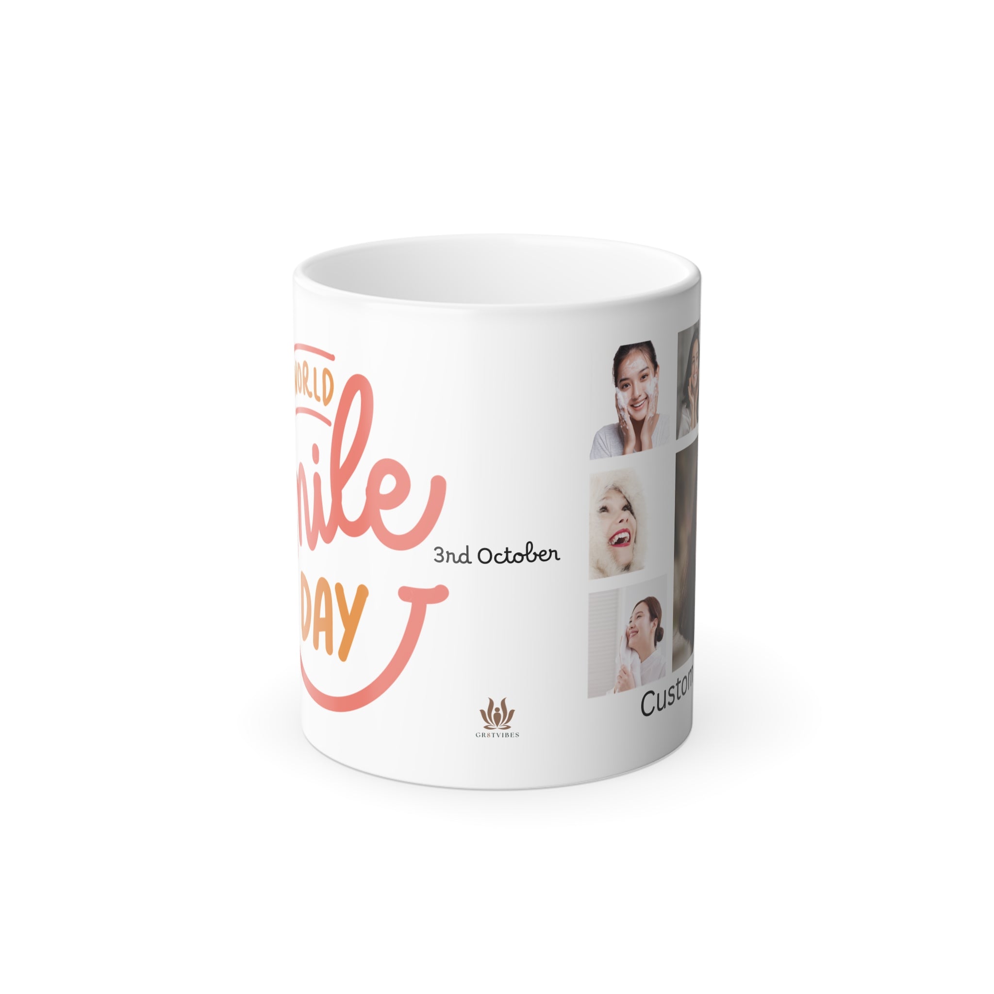 Color Changing Smile Mug, Customizable Gift for Friend, Warm Drink Lover, Mother's Day, Birthday, Coffee Mug