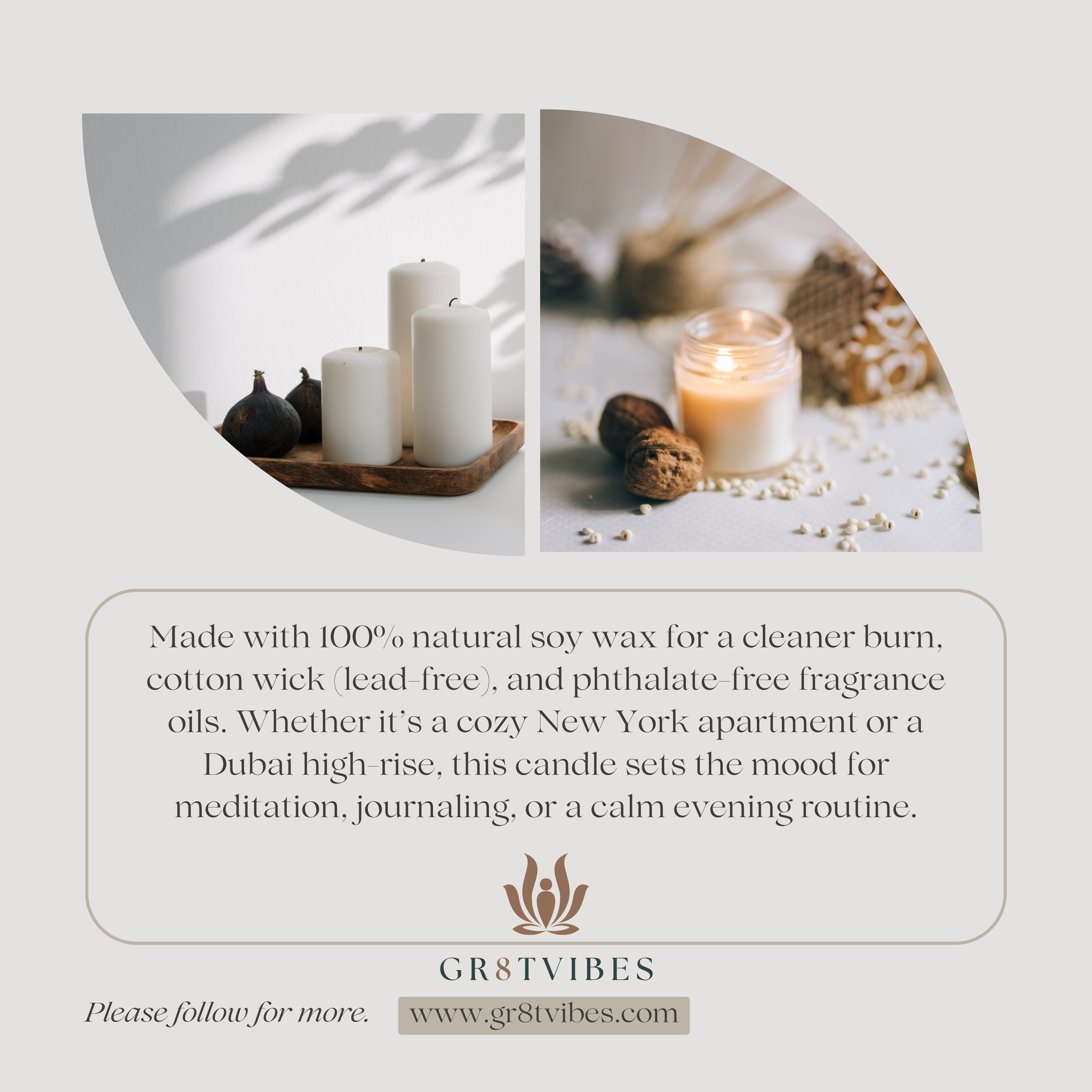 Scented Soy Candles with Black Lid, (4 and 9oz)