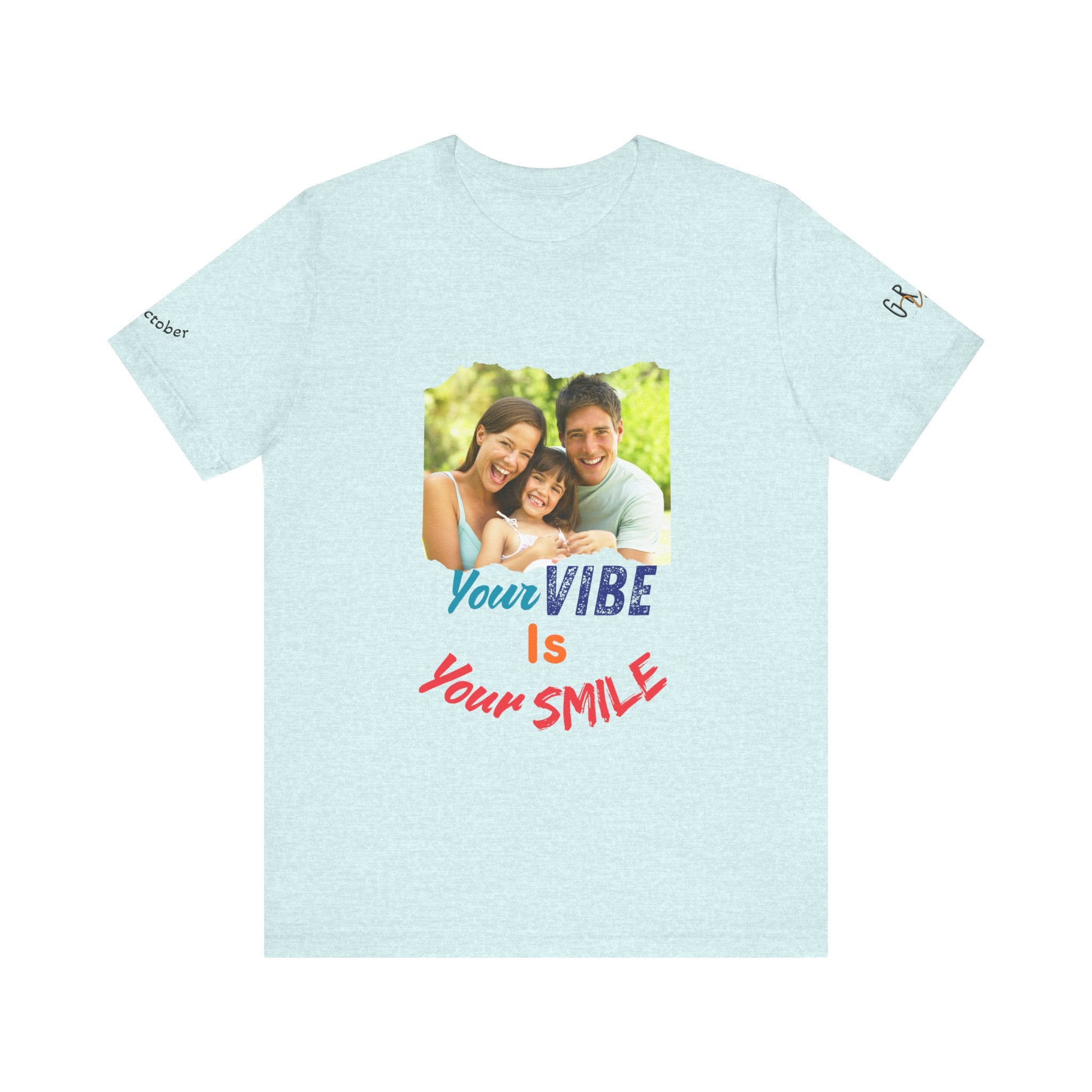 GR8TVibes Customized World Smile Day T-Shirt, Inspirational Tee, Family Gift, Summer Outfit, Everyday Wear, Motivational Apparel